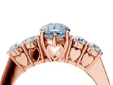 Rose gold Fancy Blue Pear  Cut Diamond Five-Stone Prong Set White Gold Ring_36
