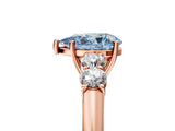 Rose gold Fancy Blue Pear  Cut Diamond Five-Stone Prong Set White Gold Ring_37