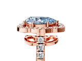 Rose gold Fancy Blue Pear Cut Diamond Floral Halo Split Shank Prong Setting Ring_5