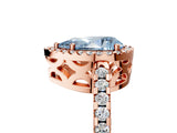 Rose gold Fancy Blue Pear Cut Diamond Halo Engagement Ring with Pavé Band and Prong Setting_32