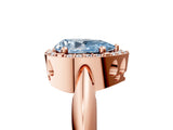 Rose gold Fancy Blue Pear  Cut Diamond Halo Engagement Ring with Split Shank and Four-Prong Setting_95