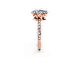 Rose gold Fancy Blue Pear Cut Diamond Halo Pave Band with Four-Prong Setting_5
