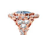 Rose gold Fancy Blue Pear Cut Diamond Halo Ring with Pavé Band and Four-Prong Setting_53