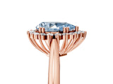 Rose gold Fancy Blue Pear  Cut Diamond Halo Ring with Solitaire Band and Prong Setting_58