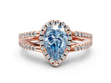 Rose gold Fancy Blue Pear Cut Diamond Halo Split Shank Engagement Ring_58