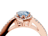 Rose gold Fancy Blue Pear Cut Diamond Halo Split Shank Engagement Ring_62