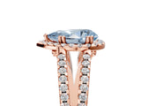 Rose gold Fancy Blue Pear Cut Diamond Halo Split Shank Engagement Ring_63