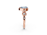 Rose gold Fancy Blue Pear  Cut Diamond Milgrain Marquise Band with Prong Setting_5