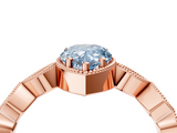 Rose gold Fancy Blue Pear  Cut Diamond Milgrain Marquise Band with Prong Setting_7