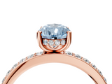 Rose gold Fancy Blue Pear  Cut Diamond Pavé Band Ring with Four-Prong Setting_28