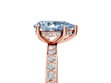 Rose gold Fancy Blue Pear  Cut Diamond Pavé Band Ring with Four-Prong Setting_29
