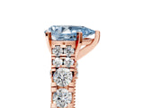 Rose gold Fancy Blue Pear  Cut Diamond Pavé Band Solitaire with Four-Prong Setting_20