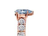 Rose gold Fancy Blue Pear  Cut Diamond Pavé Band Solitaire with Four-Prong Setting_8