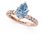 Rose gold Fancy Blue Pear  Cut Diamond Pavé Band with Four-Prong Setting_21