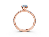Rose gold Fancy Blue Pear  Cut Diamond Pavé Band with Four-Prong Setting_23