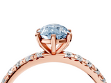 Rose gold Fancy Blue Pear  Cut Diamond Pavé Band with Four-Prong Setting_24