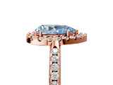Rose gold Fancy Blue Pear Cut Diamond Pavé Halo Ring with Four-Prong Setting_41