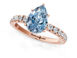 Rose gold Fancy Blue Pear Cut Diamond Pavé Solitaire Engagement Ring with Four-Prong Setting_86