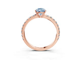 Rose gold Fancy Blue Pear Cut Diamond Pavé Solitaire Engagement Ring with Four-Prong Setting_88
