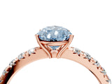 Rose gold Fancy Blue Pear Cut Diamond Pavé Solitaire Engagement Ring with Four-Prong Setting_89