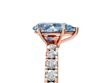 Rose gold Fancy Blue Pear Cut Diamond Pavé Solitaire Engagement Ring with Four-Prong Setting_90