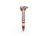 Rose gold Fancy Blue Pear  Cut Diamond Pave Band with Four-Prong Setting_38