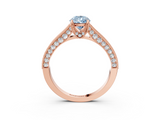 Rose gold Fancy Blue Pear  Cut Diamond Pave Band with Four-Prong Setting_39