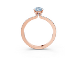 Rose gold Fancy Blue Pear  Cut Diamond Ring with Pavé Band and Four-Prong Setting_29