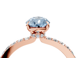 Rose gold Fancy Blue Pear  Cut Diamond Ring with Pavé Band and Four-Prong Setting_30