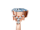 Rose gold Fancy Blue Pear Cut Diamond Ring with Side Stones and Four-Prong Setting_130