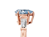 Rose gold Fancy Blue Pear  Cut Diamond Ring with Tapered Baguette Side Stones in Four-Prong Setting_8