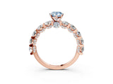 Rose gold Fancy Blue Pear Cut Diamond Side Stone Engagement Ring with Four-Prong Setting_39