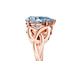 Rose gold Fancy Blue Pear Cut Diamond Solitaire Celtic Knot Ring with Four-Prong Setting_63