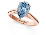 Rose gold Fancy Blue Pear Cut Diamond Solitaire Engagement Ring with Cathedral Setting and Four-Prong Mount_112