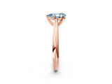 Rose gold Fancy Blue Pear Cut Diamond Solitaire Engagement Ring with Cathedral Setting and Four-Prong Mount_113