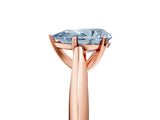 Rose gold Fancy Blue Pear Cut Diamond Solitaire Engagement Ring with Cathedral Setting and Four-Prong Mount_116