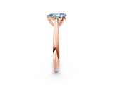 Rose gold Fancy Blue Pear Cut Diamond Solitaire Engagement Ring with Cathedral Setting and Four-Prong Mount_26