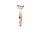 Rose gold Fancy Blue Pear Cut Diamond Solitaire Engagement Ring with Cathedral Setting and Four-Prong Mount_32