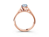Rose gold Fancy Blue Pear Cut Diamond Solitaire Engagement Ring with Cathedral Setting and Four-Prong Mount_33