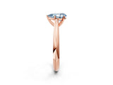 Rose gold Fancy Blue Pear Cut Diamond Solitaire Engagement Ring with Cathedral Setting and Four-Prong Mount_80