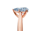 Rose gold Fancy Blue Pear Cut Diamond Solitaire Engagement Ring with Cathedral Setting and Four-Prong Mount_83