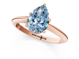 Rose gold Fancy Blue Pear Cut Diamond Solitaire Engagement Ring with Classic Band and Four-Prong Setting_25