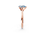 Rose gold Fancy Blue Pear Cut Diamond Solitaire Engagement Ring with Classic Band and Four-Prong Setting_26