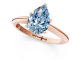 Rose gold Fancy Blue Pear Cut Diamond Solitaire Engagement Ring with Classic Band and Four-Prong Setting_88