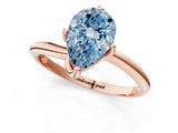 Rose gold Fancy Blue Pear Cut Diamond Solitaire Engagement Ring with Four-Prong Setting and Classic Band_21