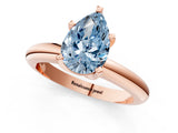 Rose gold Fancy Blue Pear Cut Diamond Solitaire Engagement Ring with Round Band and Four-Prong Setting_151