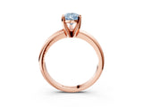 Rose gold Fancy Blue Pear Cut Diamond Solitaire Engagement Ring with Round Band and Four-Prong Setting_153