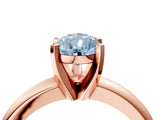 Rose gold Fancy Blue Pear Cut Diamond Solitaire Engagement Ring with Round Band and Four-Prong Setting_154