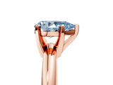Rose gold Fancy Blue Pear Cut Diamond Solitaire Engagement Ring with Round Band and Four-Prong Setting_155