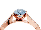 Rose gold Fancy Blue Pear Cut Diamond Solitaire Engagement Ring with Twisted Pavé Band and Four-Prong Setting_47